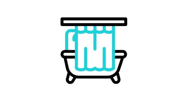 Bath tub with running water. Bathroom plumbing system