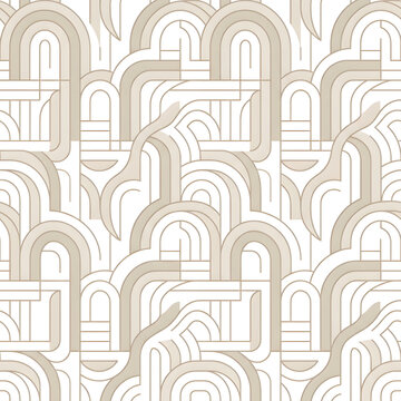 Intricate geometric pattern of repeating arches and curves.