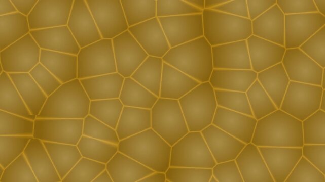 Abstract gold voronoi diagram with organic cell pattern and glowing edges creates a seamless geometric background tile with subtle gradients