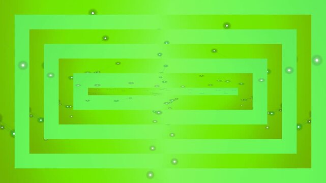 Abstract green tunnel with glowing circles creating a vibrant and modern effect perfect for digital backgrounds and contemporary designs