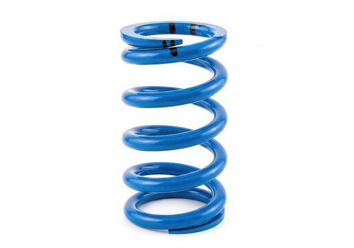 Blue helical compression spring isolated isolated on white background