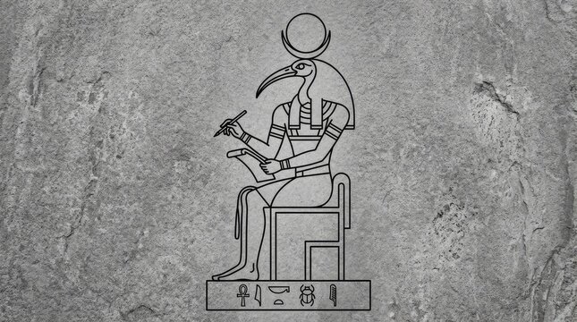 Ancient Egyptian Hieroglyphics on Stone Tablet