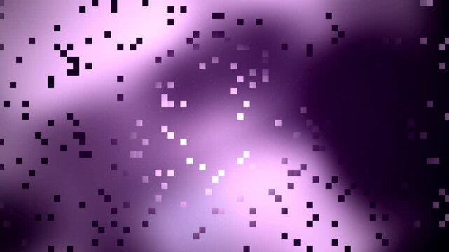 Purple Abstract Background with Blurry Hues and Scattered Digital Pixelation Texture