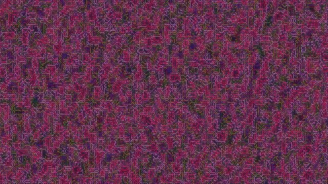Intricate maze pattern with pink magenta and green pathways creating a complex abstract design; perfect for backgrounds and textures