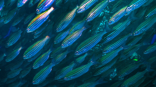 Massive School of Fish, Gal&aacute;pagos National Park, UNESCO World Heritage Site, Gal&aacute;pagos Islands, Ecuador, South America