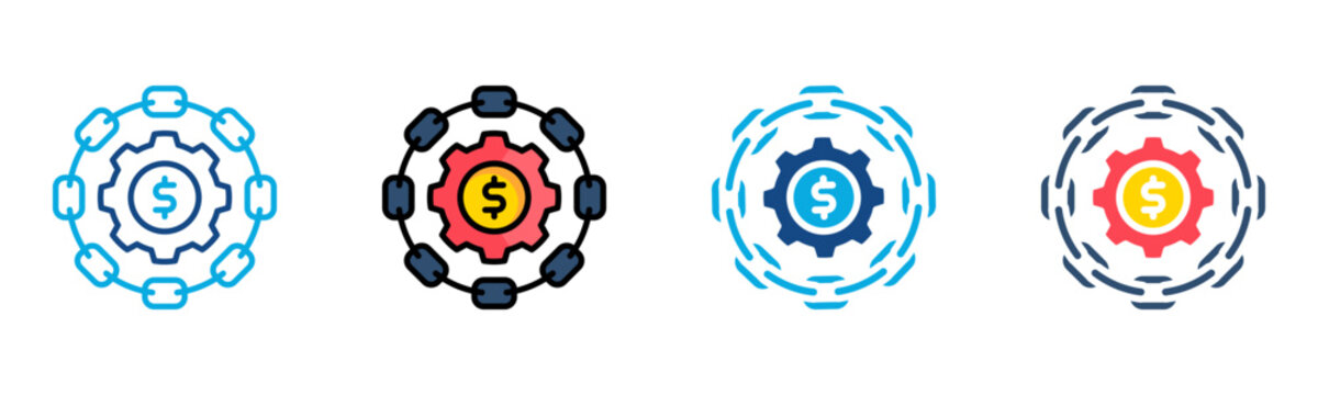 Value Chain Icon Multiple Style Collection