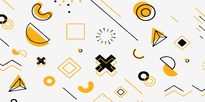 Memphis cards Design Collection of Colorful templates with geometric shapes, patterns with trendy Memphis fashion 80s-90s. Perfect for ads, invitation, presentation.