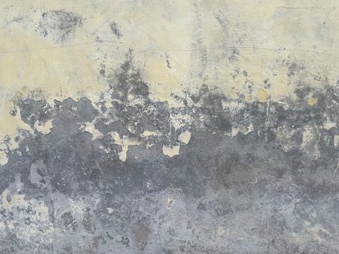 Aged Concrete Wall Texture with Peeling Paint and Weathered Grunge Background