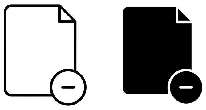 remove file icon outline glyph set