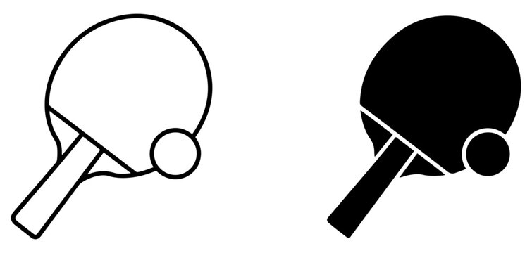 ping pong icon outline glyph set