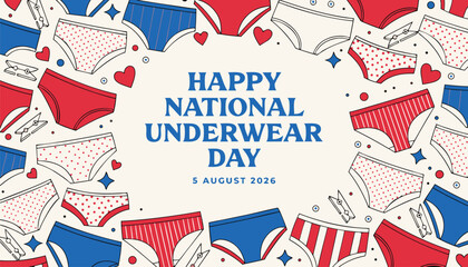 Obraz premium Colorful pattern of various undergarments celebrating national underwear day event design