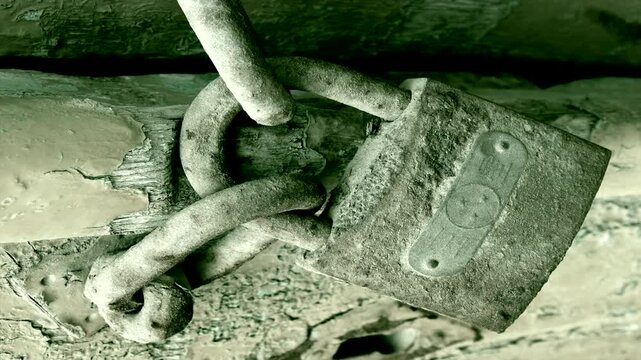 Dark forboding image of a security lock 