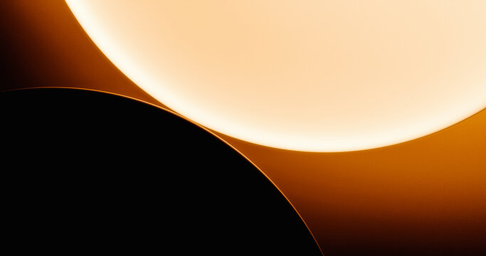 Glowing orange glass curves create a modern minimalistic background