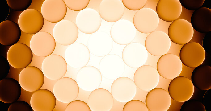 Glowing orange glass forms a modern abstract tunnel background