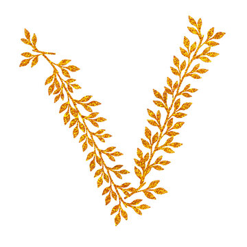 Golden Leaf Initial Illustration