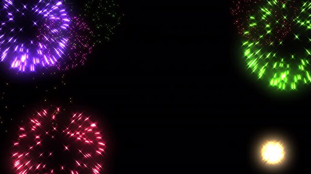 Seamless Looped Holiday Fireworks Frame Overlay