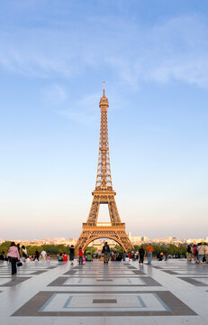 Eiffel Tower viewed from Palais de Chaillot at Trocadero in Paris