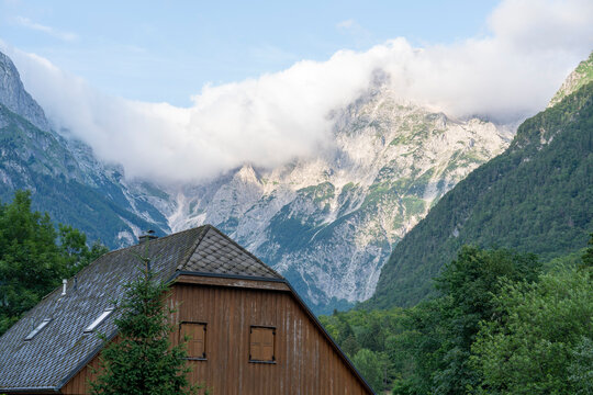 Slovenia, landscape in the Julian Alps near Log Pod Mangartom.