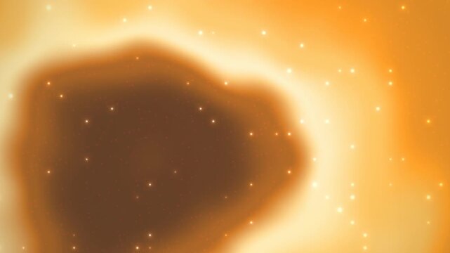 Abstract Golden Orange Vortex with Glowing Particles and Bright Core