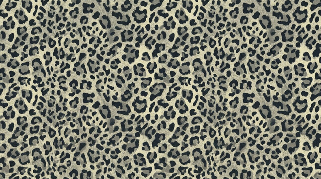 Close-up of leopard print fabric with black and beige spots for fashion design or textile projects