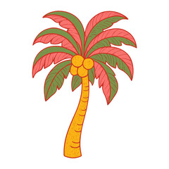Obraz premium PNG Vibrant tropical palm illustration