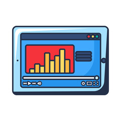 Obraz premium Analytics monitor with colorful chart flat illustration representing business reporting and financial analysis