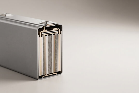 cross-section of a solid-state battery cell