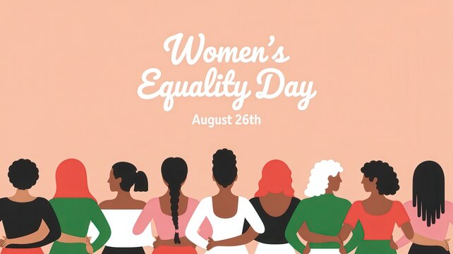 Diverse women celebrating Women's Equality Day on August 26th