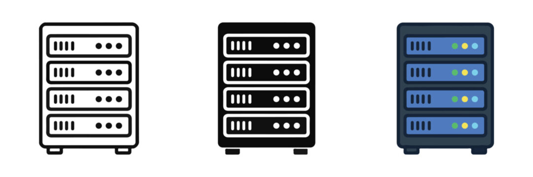 Modern Server Rack Data Center Icon