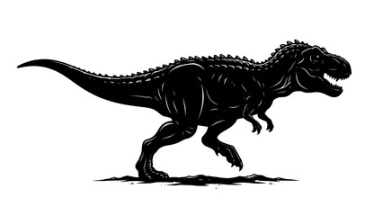 Detailed side view silhouette of a t-rex dinosaur for paleontology projects © Kapilbiswas