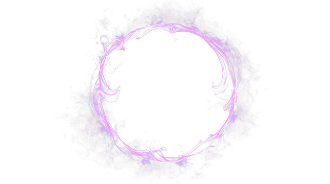 Glowing Purple Magic Circle with Volumetric Smoke PNG