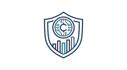 Obraz premium A digital shield icon representing secure financial technology and data protection