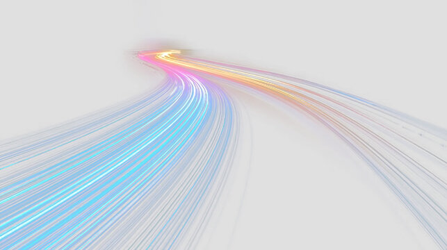 Dynamic Curved Velocity Lines with Energy Glow PNG