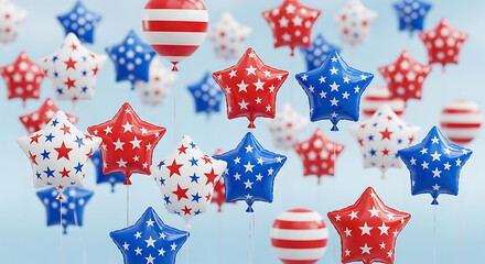 Fototapeta premium Colorful patriotic fireworks display at night