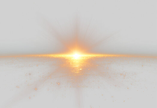 Brilliant Golden Flash with Sparkling Dust Overlay PNG