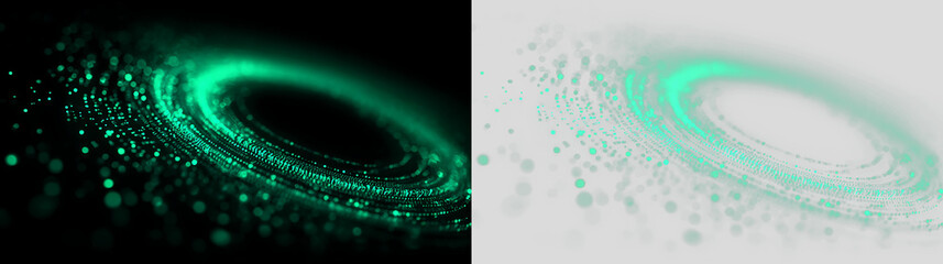 Abstract Green Particle Orbit with Neon Glow PNG © Татьяна Куриленко