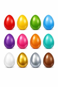 Colorful Easter eggs on white background