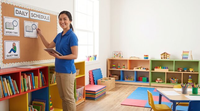 Teacher Planning Summer Childcare Camps Activity Schedules