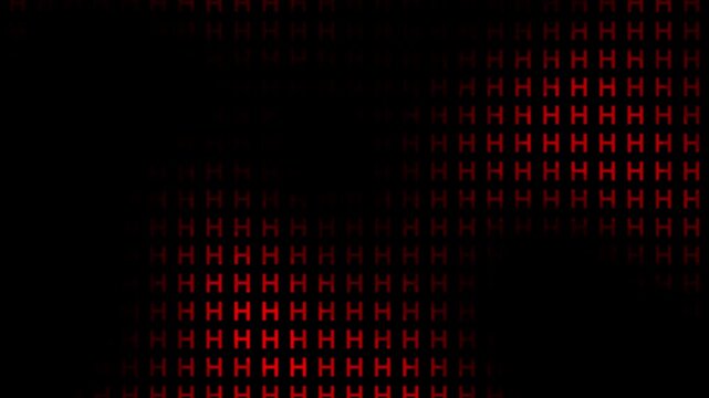 Red Letter H Pattern Background Abstract Typography Glitch Monochromatic Screen Loop Motion Graphic