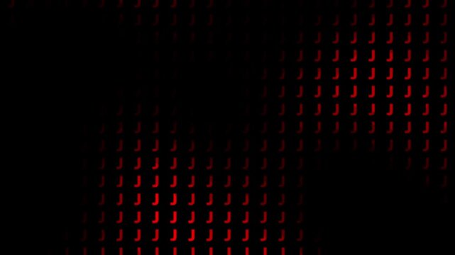 Red Letter J Pattern Background Abstract Typography Glitch Monochromatic Screen Loop Motion Graphic
