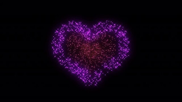 One Colorful Firework Pyrotechnics Compositing Element heart shape
