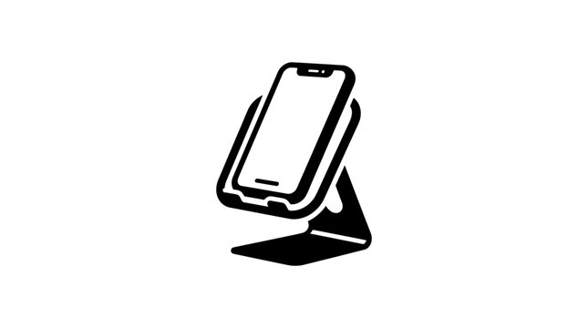 Smartphone on a stand holder.