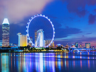 Fototapeta premium singapore skyline at night