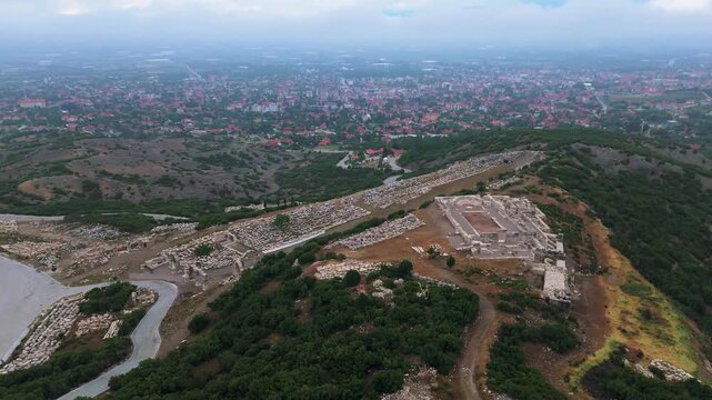 Various drone images of the ancient city of Kibyra, located within the borders of Burdur province in T&uuml;rkiye.