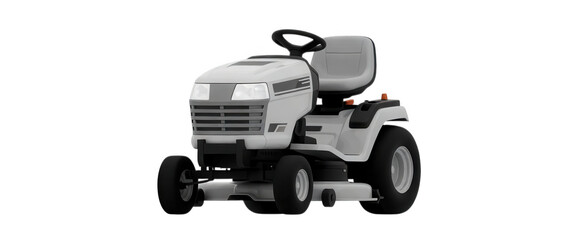 Fototapeta premium White Riding Lawn Mower Isolated Transparent Background