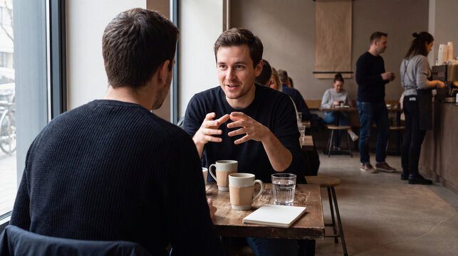 Daylight Cafe Chat Among Friends Spotted From Behind