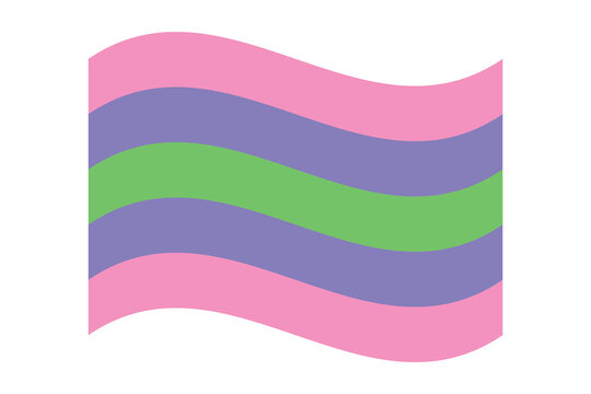 Trigender lgbtq pride flag on a white background. Happy Pride Month. Pink, blue, green, strips.