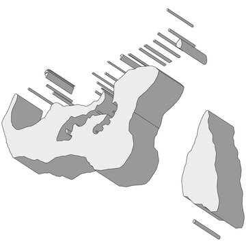 3D map dimension - continent Oceania country Tonga