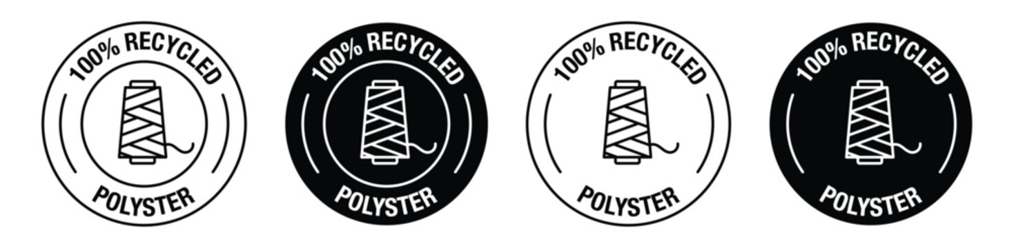 100% recycle polyster vector symbol set