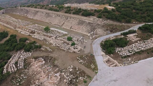 Various drone images of the ancient city of Kibyra, located within the borders of Burdur province in T&uuml;rkiye.
